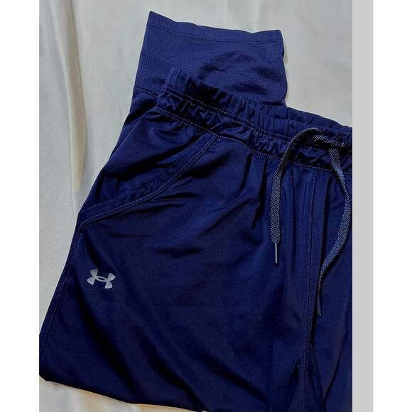 Under Armour Women's Navy‎ Blue Jogger Capri Pants with Drawstring Medium - Picture 2 of 5
